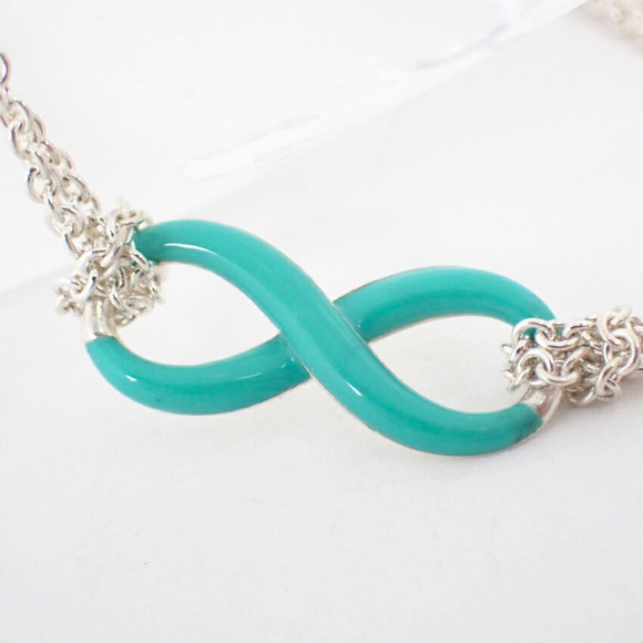 TIFFANY 925 Infinity Blue Double Chain Bracelet
